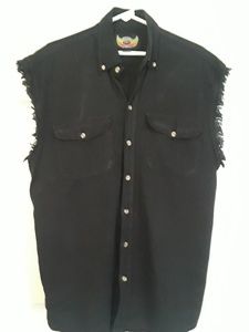 BIKER WEAR MEN'S SLEEVELESS SHIRT